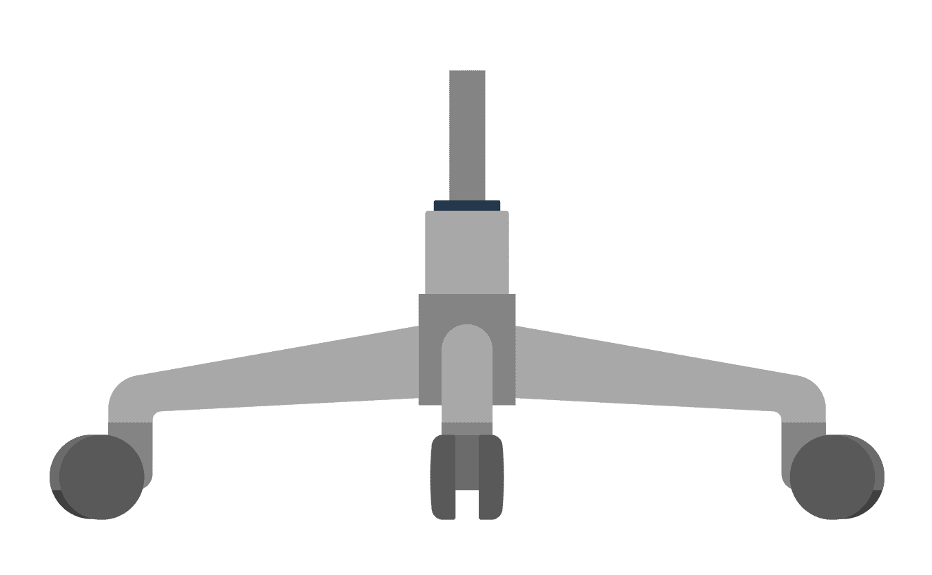 Five-castor chair base diagram