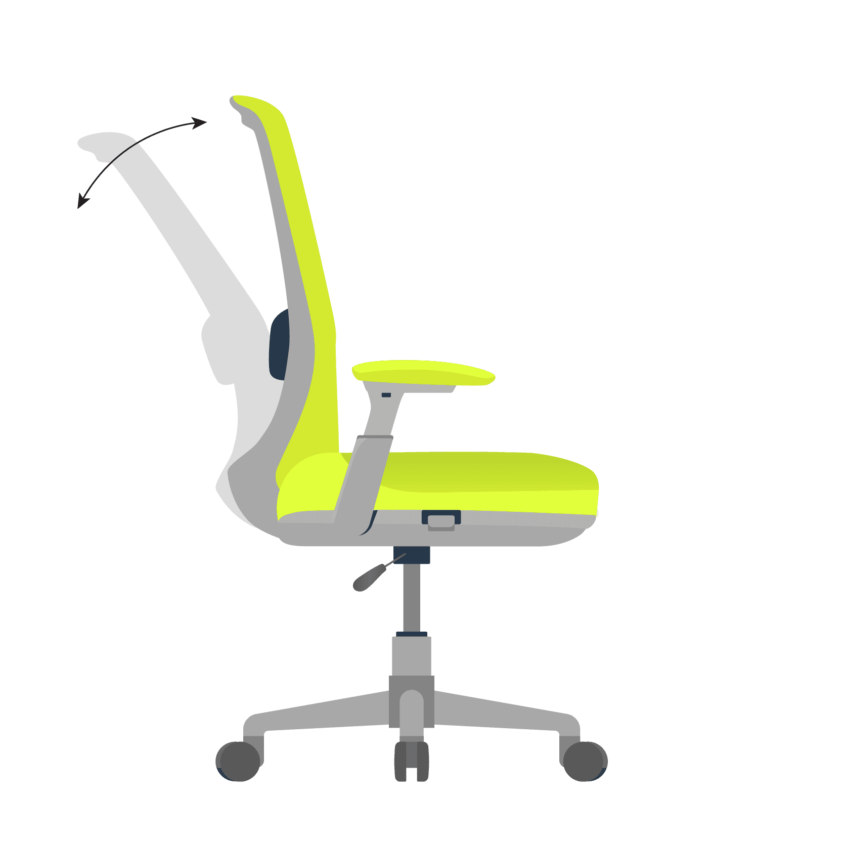 Work chair lockable tilt controls
