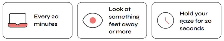Twenty twenty twenty eye break exercise illustration